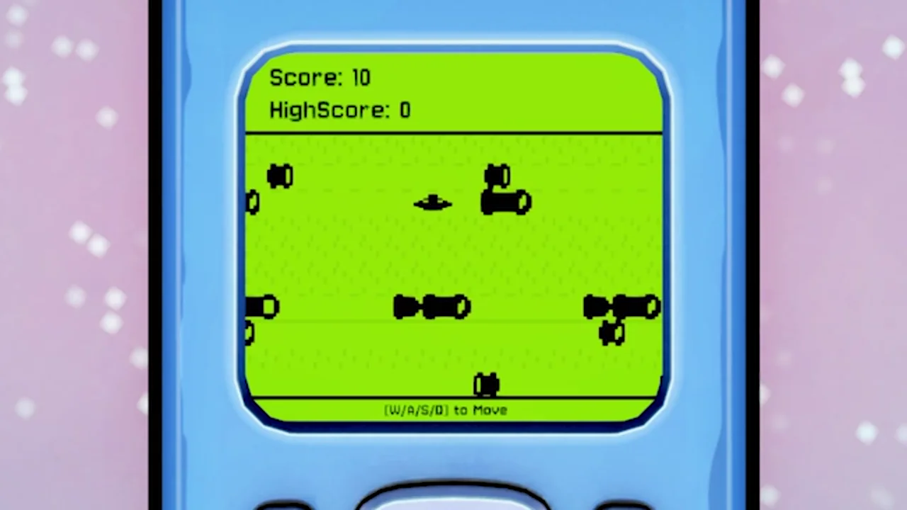 Playing Fanaconda and Floppy Road inside the Flippia 3310 Phone OS LCD screen